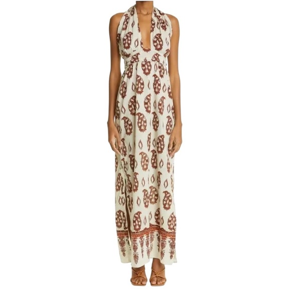 Johanna Ortiz Dresses & Skirts - Johanna Ortiz - Dancing in Sanskrit Block Print Halter Maxi Dress Sz 4